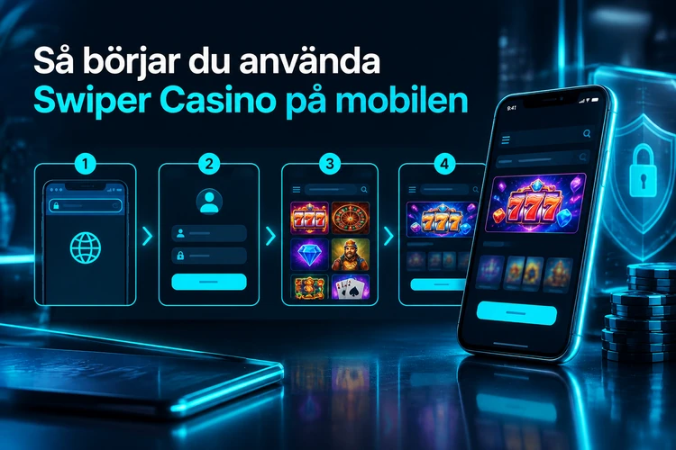 Så börjar du använda Swiper Casino på mobilen